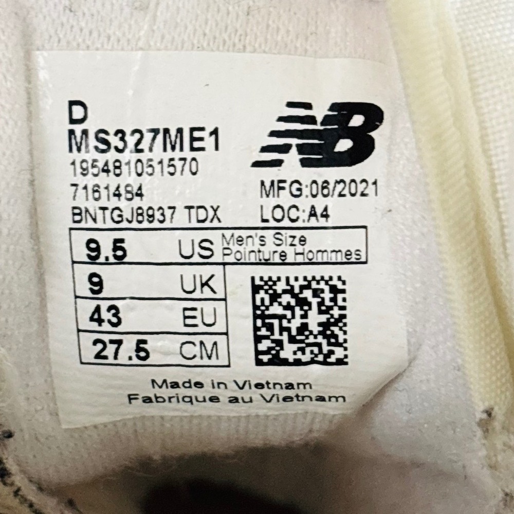 New Balance 327 Tan Beige Suede Mesh Running Sneakers MS327LC1 Mens Sz 9.5 - Picture 9 of 12